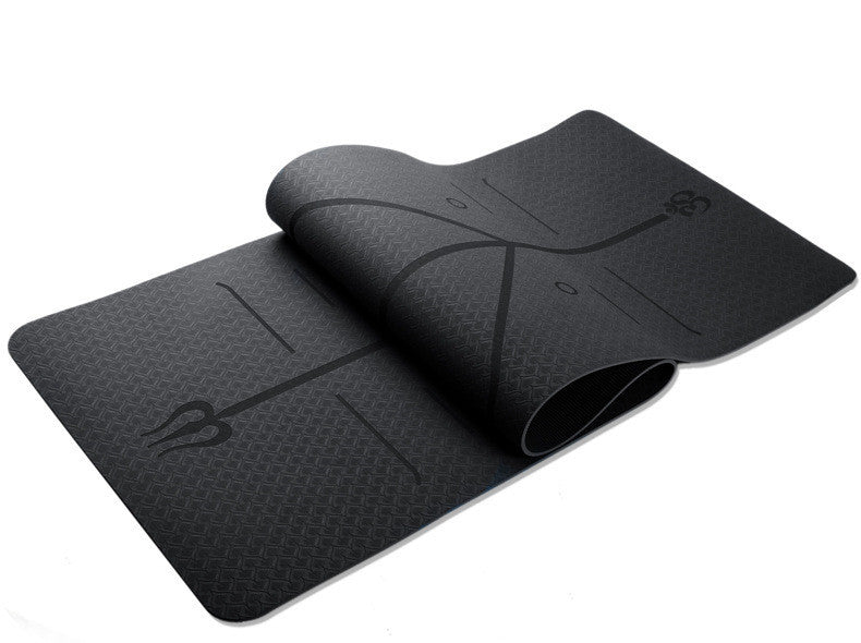 Yoga Mat - Non-slip with Positioning Lines