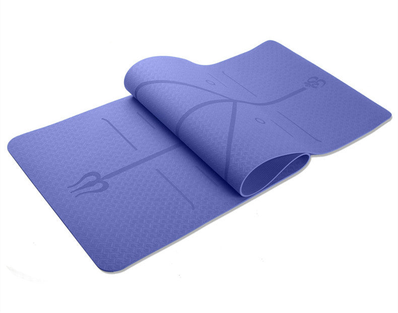 Yoga Mat - Non-slip with Positioning Lines