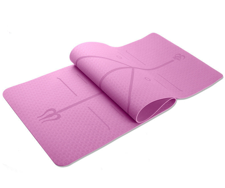 Yoga Mat - Non-slip with Positioning Lines