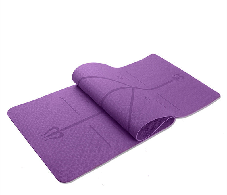 Yoga Mat - Non-slip with Positioning Lines
