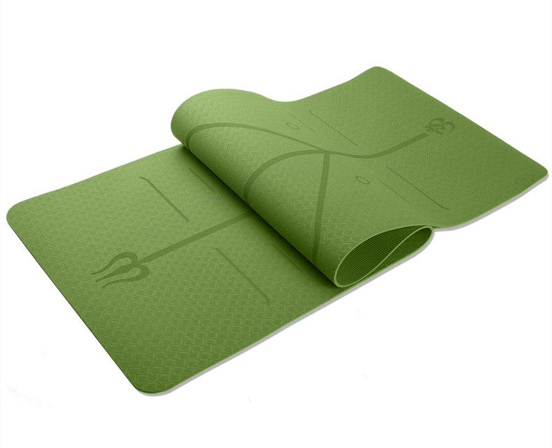 Yoga Mat - Non-slip with Positioning Lines