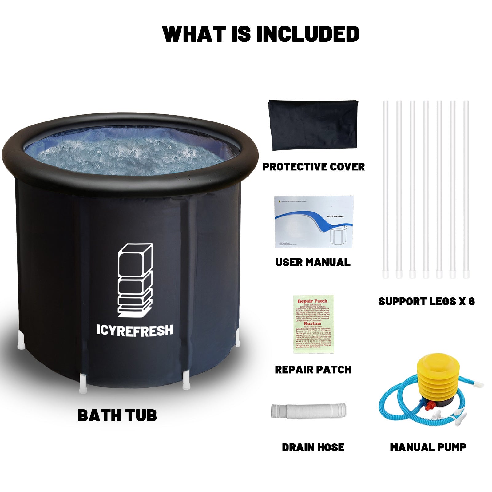 Icyrefresh Ice Bath Cold Tub - with lid.